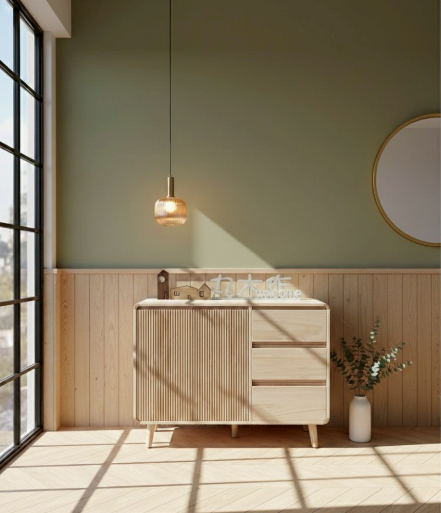 北歐風實木收納櫃