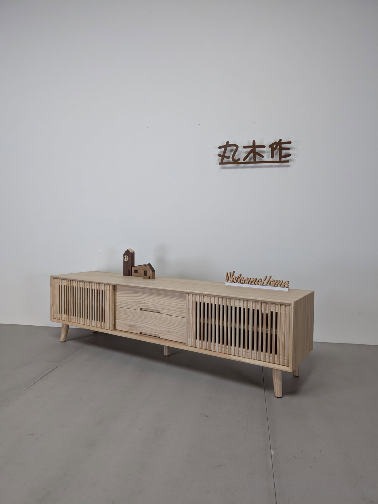 實木電視櫃-通透型格柵