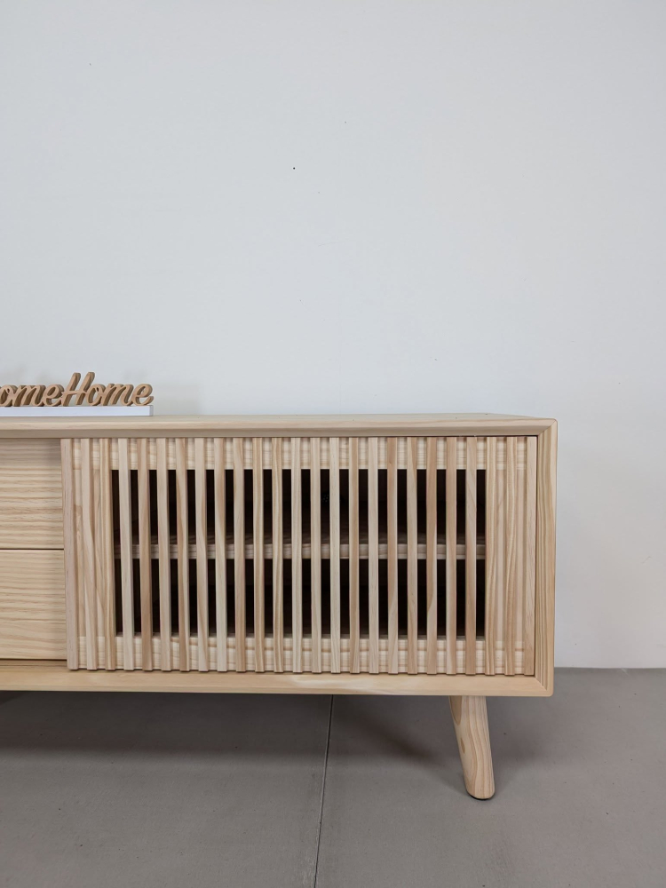 實木電視櫃-通透型格柵