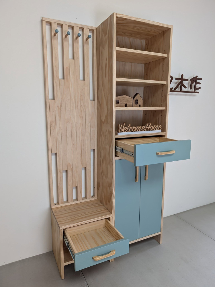 實木玄關收納櫃