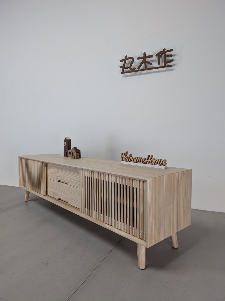 實木電視櫃-通透型格柵
