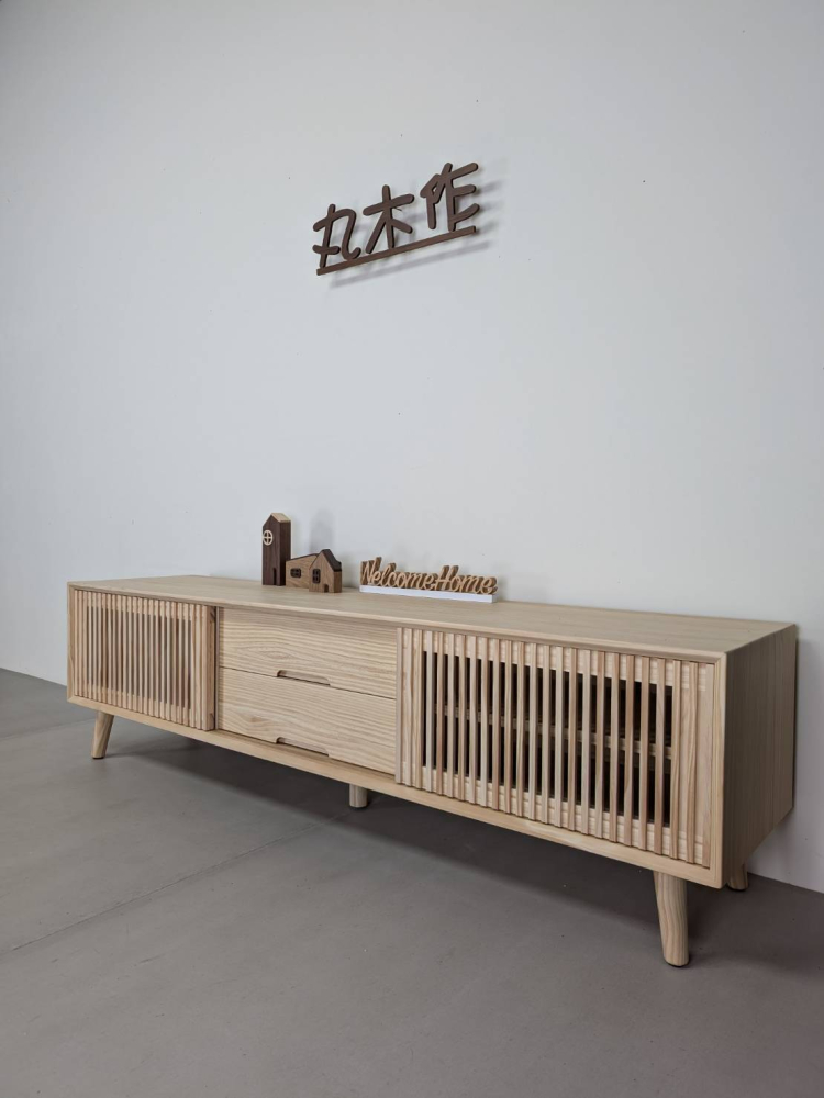 實木電視櫃-通透型格柵