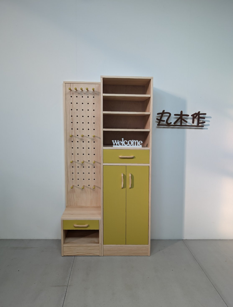 客製實木玄關收納櫃--03